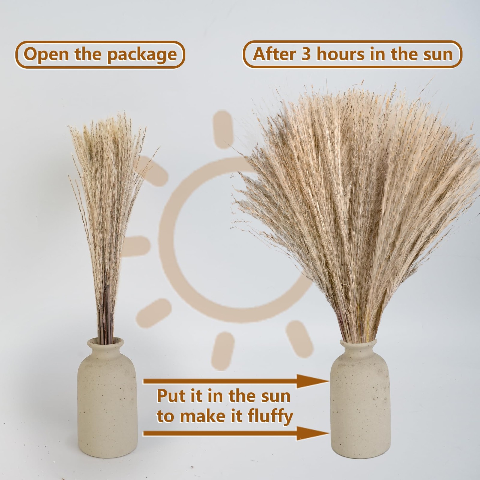 610 PCS Dried Pampas Grass Decor, Dried Flower Bouquets for Wedding, Home, Ce…
