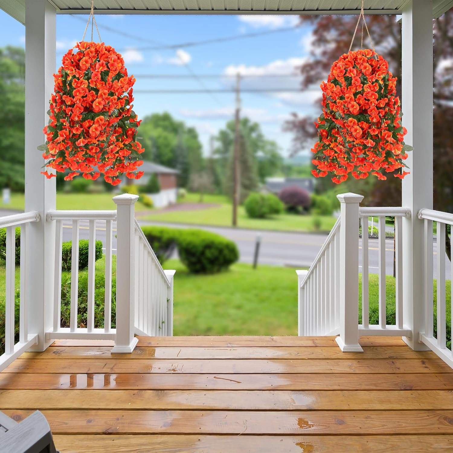 Artificial Fake Hanging Flowers Plants for Outdoor outside Spring