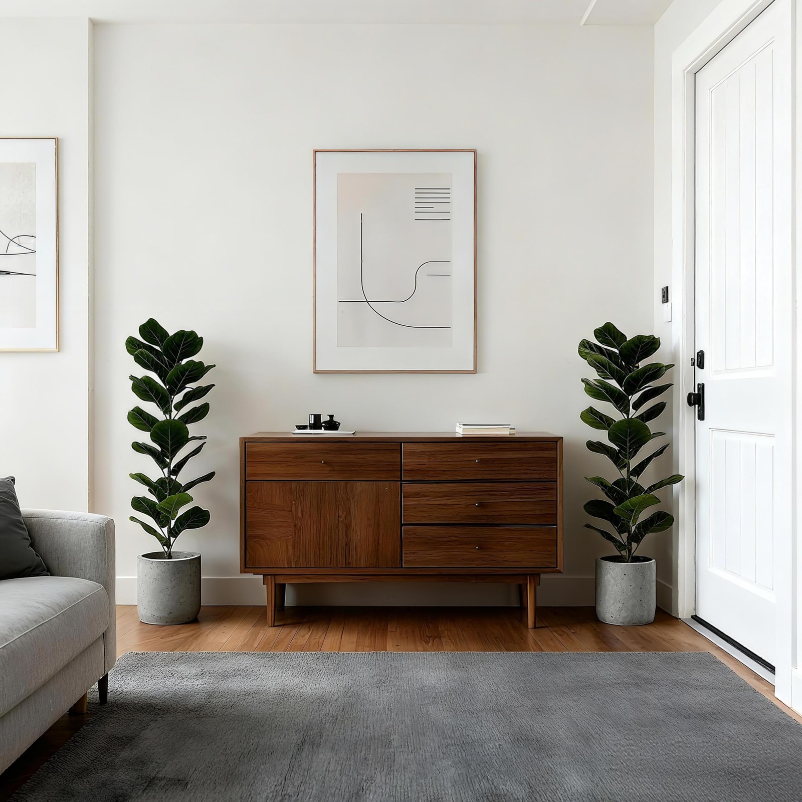 Best 2 Pack Faux Fiddle Leaf Fig Tree – 40″ Fake with Black Planter & Artificial