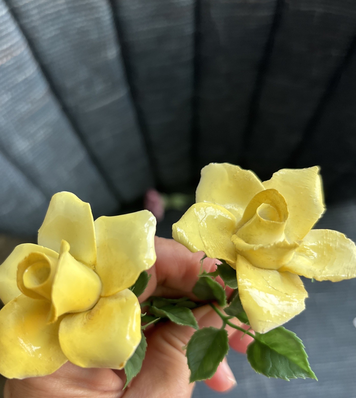 VTG Fine Bone China Flowers Crysanthemum & Yellow Rose Mixed Handmade Realistic