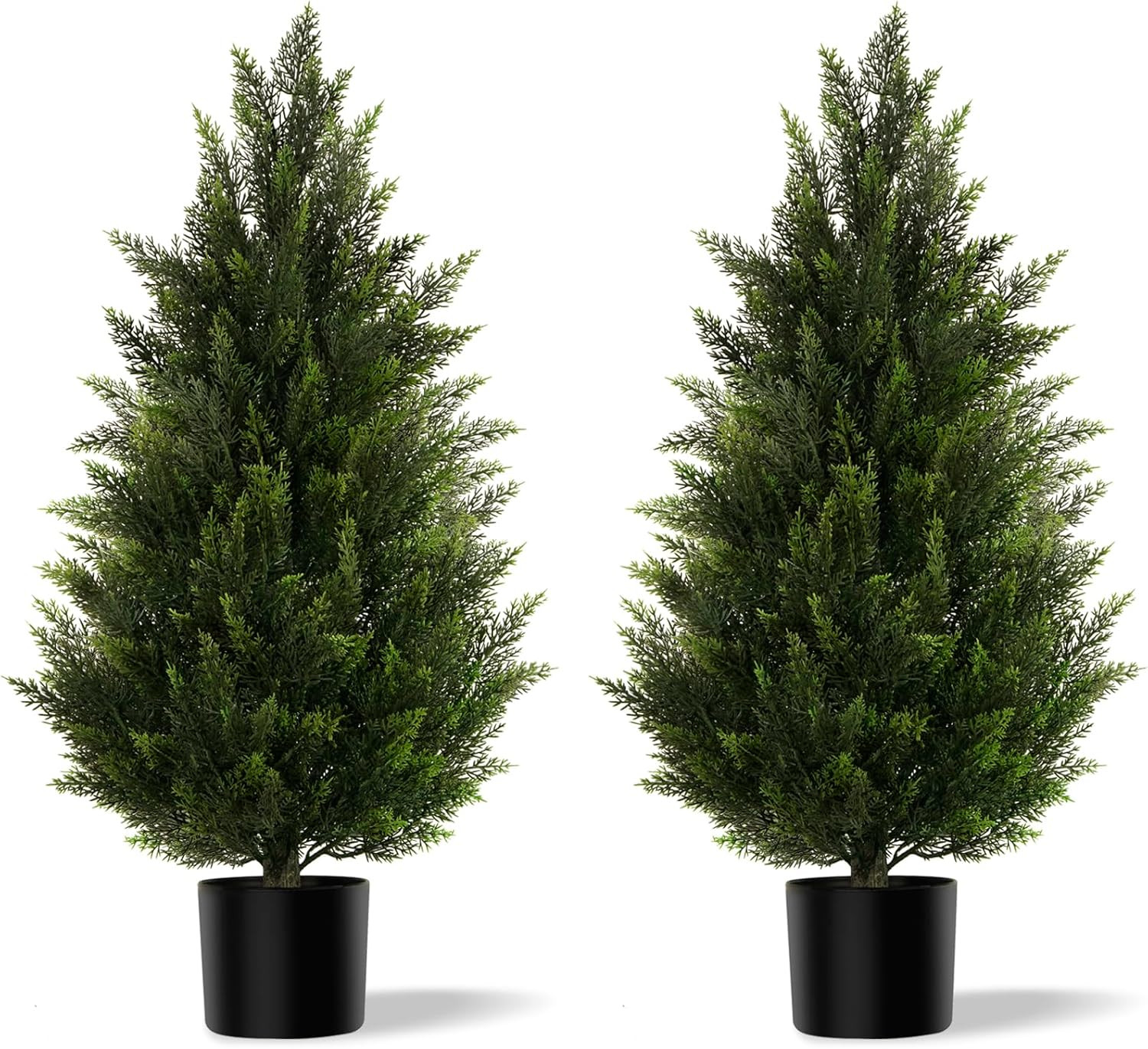 3FT Artificial Cypress Topiary Trees, Faux Greenery Bushes for Front Porch Decor