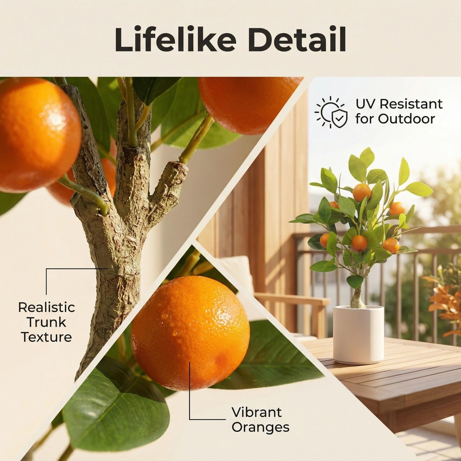 Artificial Potted Plants 20.5 Inches Fake Orange Tree, Faux Plants Potted wit…