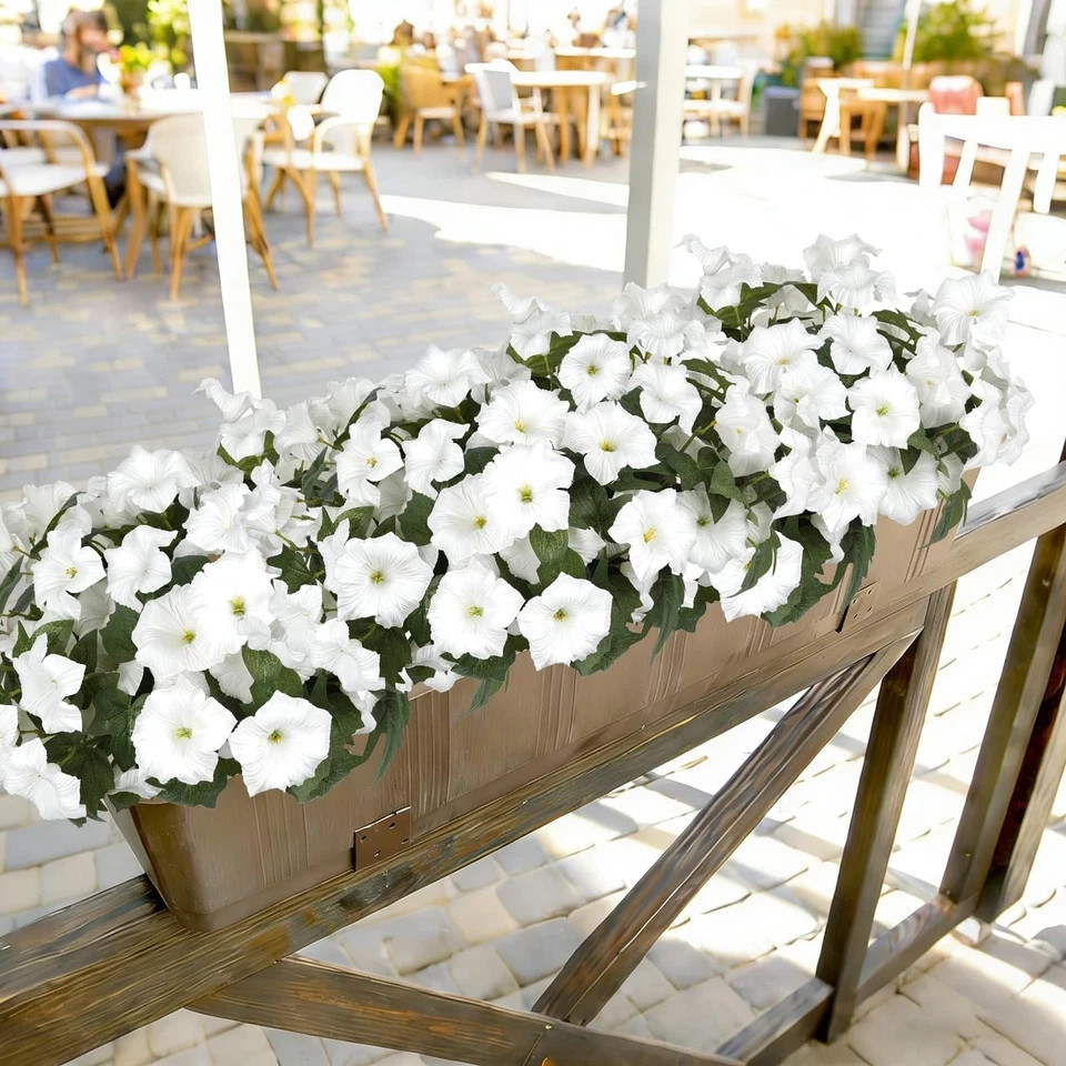 Artificial Flowers for Outdoors, Faux Petunias Spring Summer Decoration, Fake…