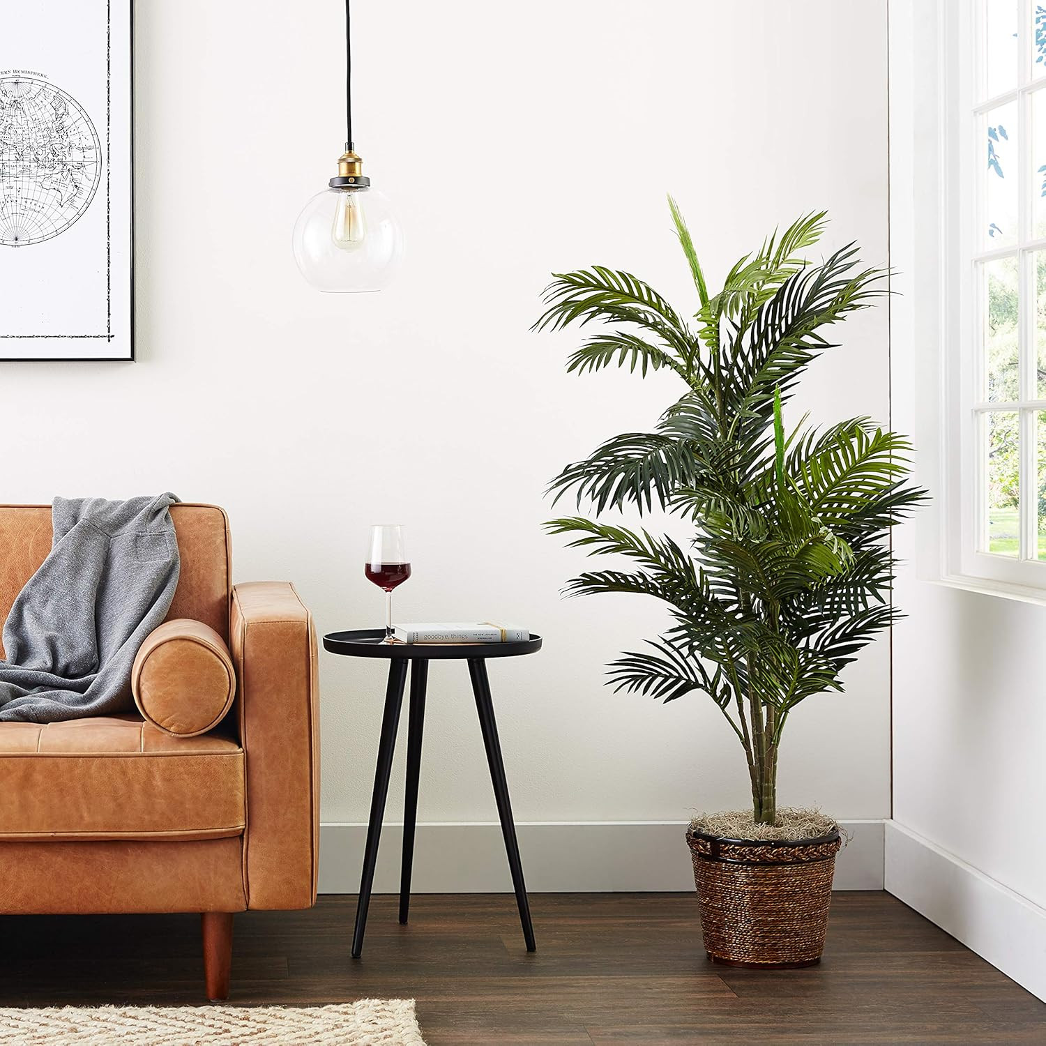 5263-0308 56In. Areca Palm Silk Tree with Basket, Green,30″ X 32″ X 56″