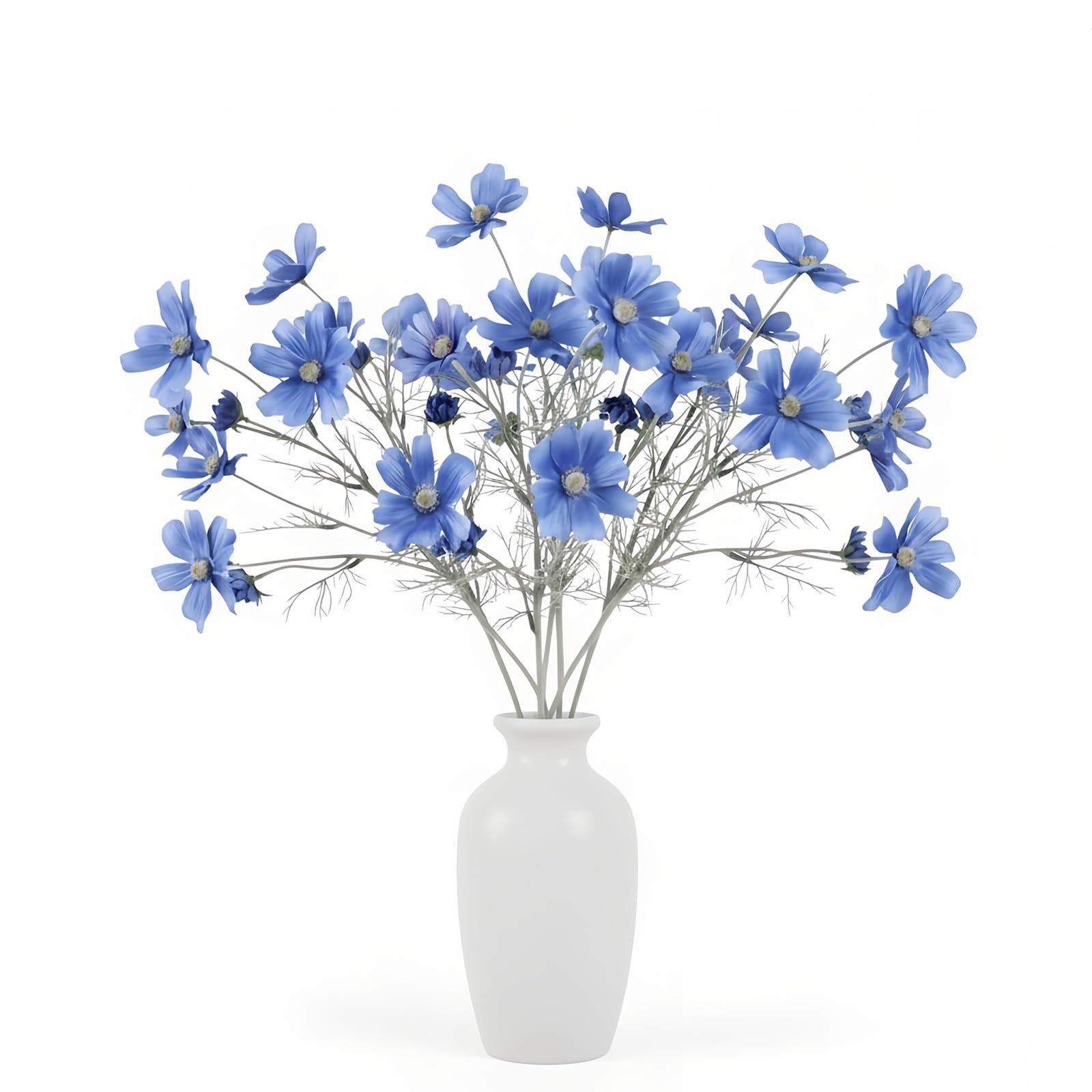 4 Pcs 24″ Tall Artificial Cosmos, Silk Flocked Bendable Stems Vase Decor