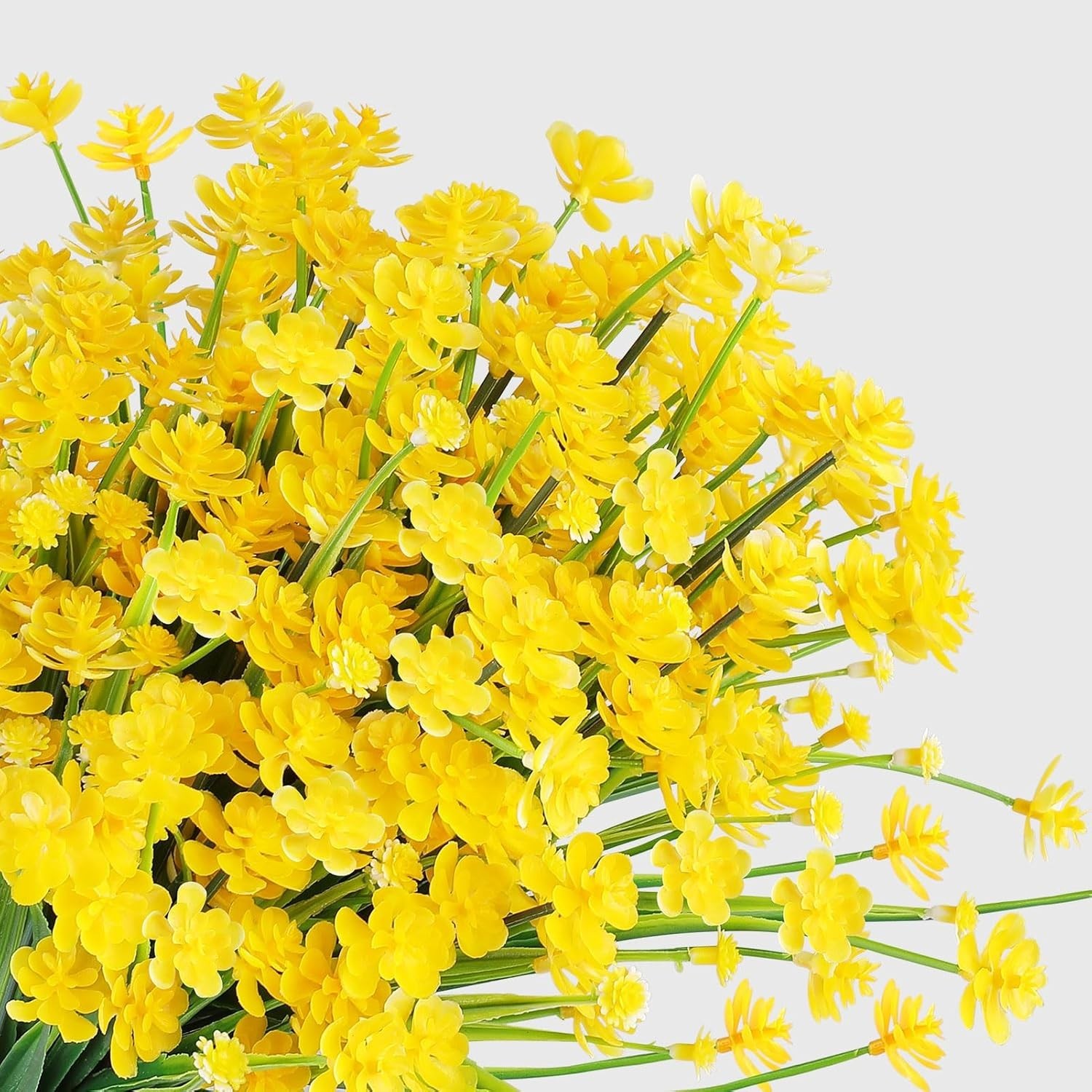 Vibrant No-Fade Plastic Flowers – 24 Bundles for Elegant Home & Garden Decor