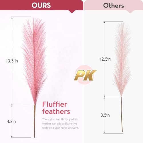 ????? Pampas Grass 17in, Pink Pampas Grass Decor 30pcs A Blush/Cream/Pink
