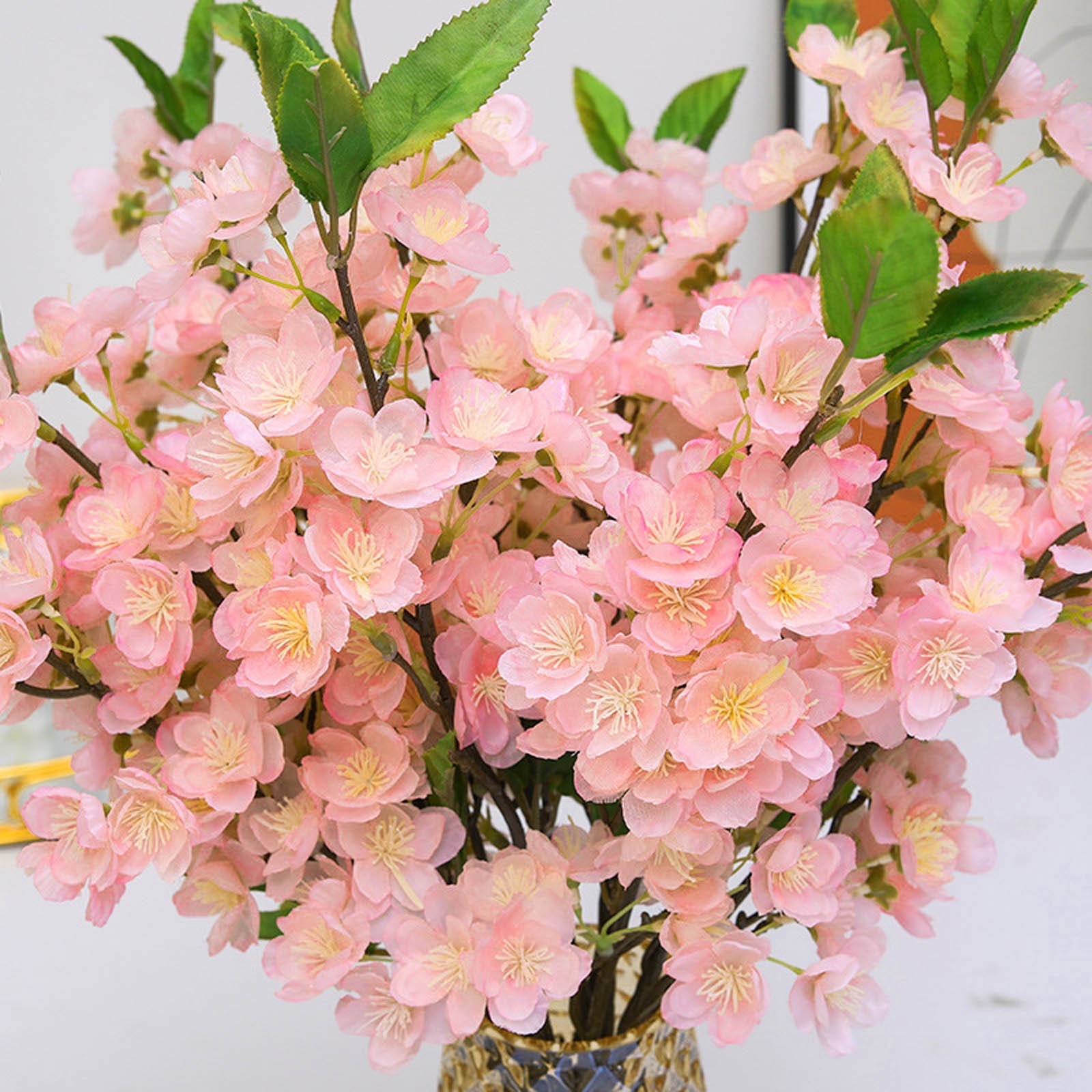 Pink For Cherry Blossom Stems 9 pcs Artificial 20.5 inches Silk Flower Branches