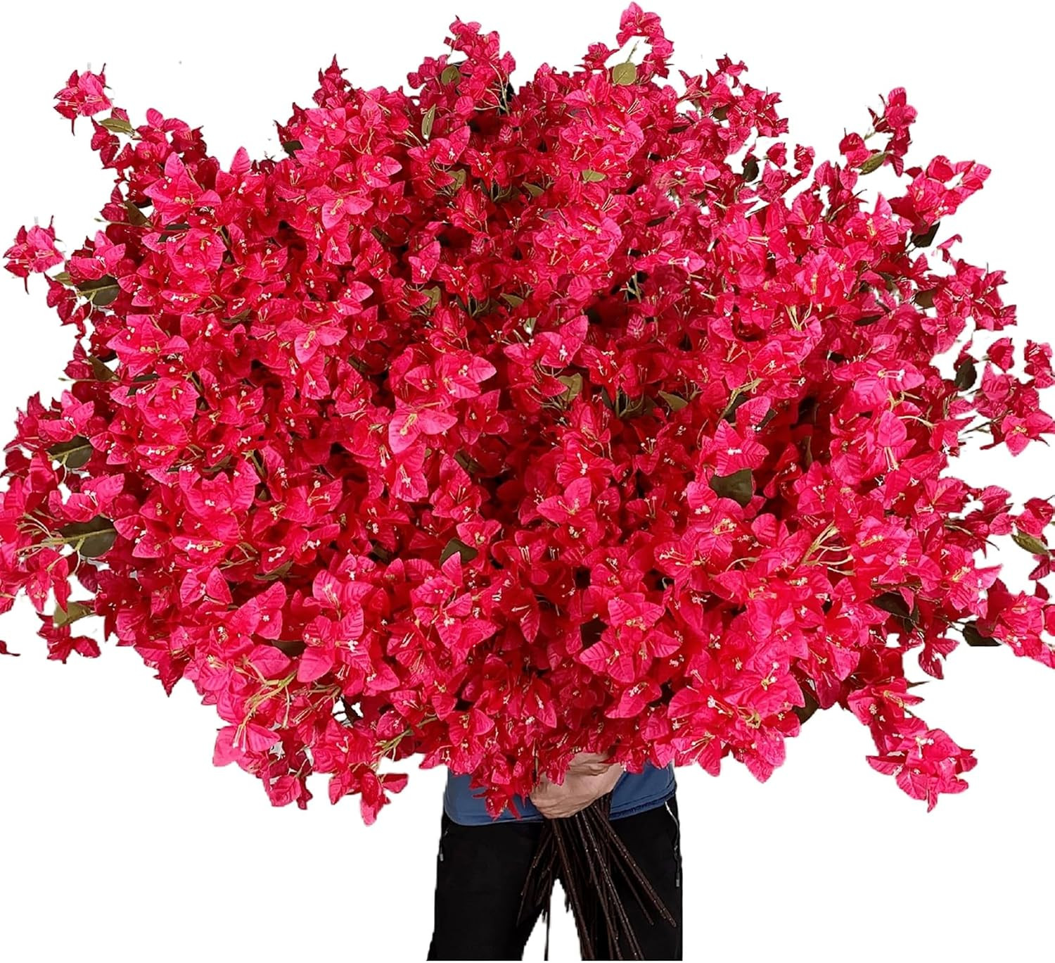 Fuchsia 80-Pack Silk Bougainvillea Stems for Weddings & Events – 45 Inches