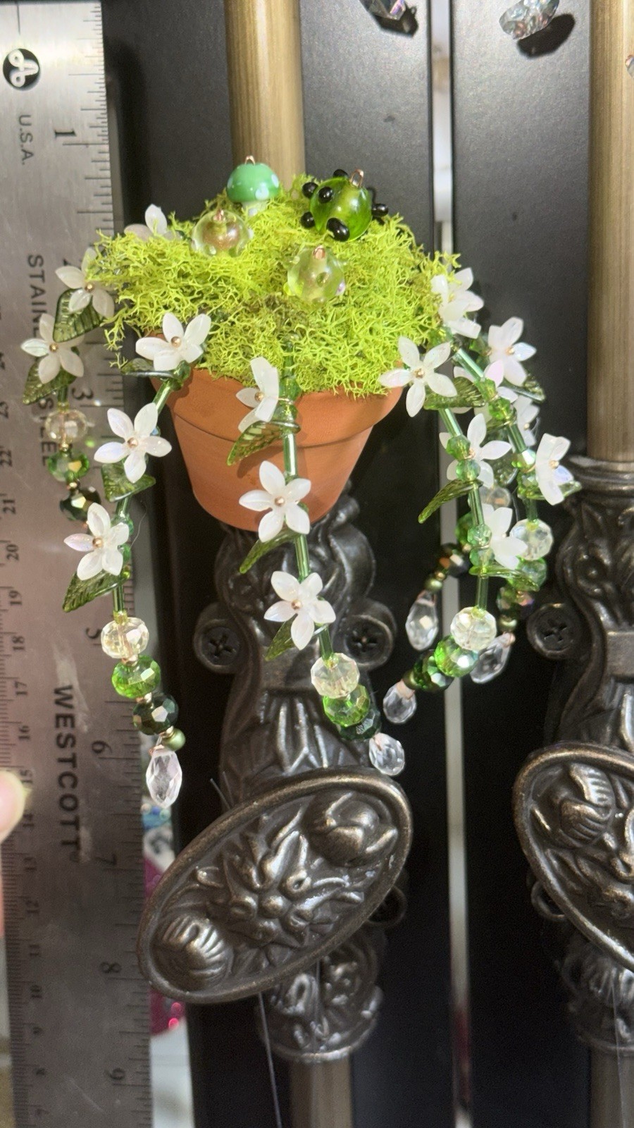 Handmade Miniature Dainty Beaded Indoor Plant W/Magnet – Never Needs Watering!
