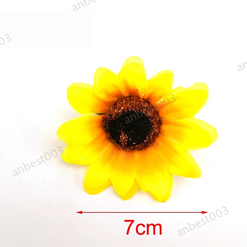 7cm Mini Silk Sunflower Artificial Fake Flowers Head For diy Wedding Party