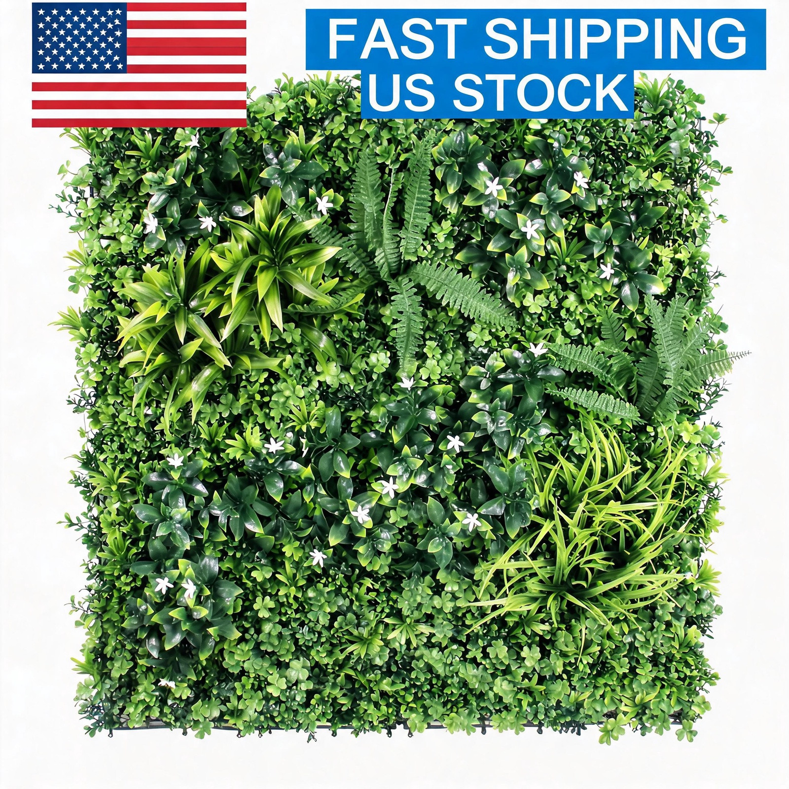 6-Pack Artificial Boxwood Wall Panels 40x40in Each 6-Plant Mix for Weddings