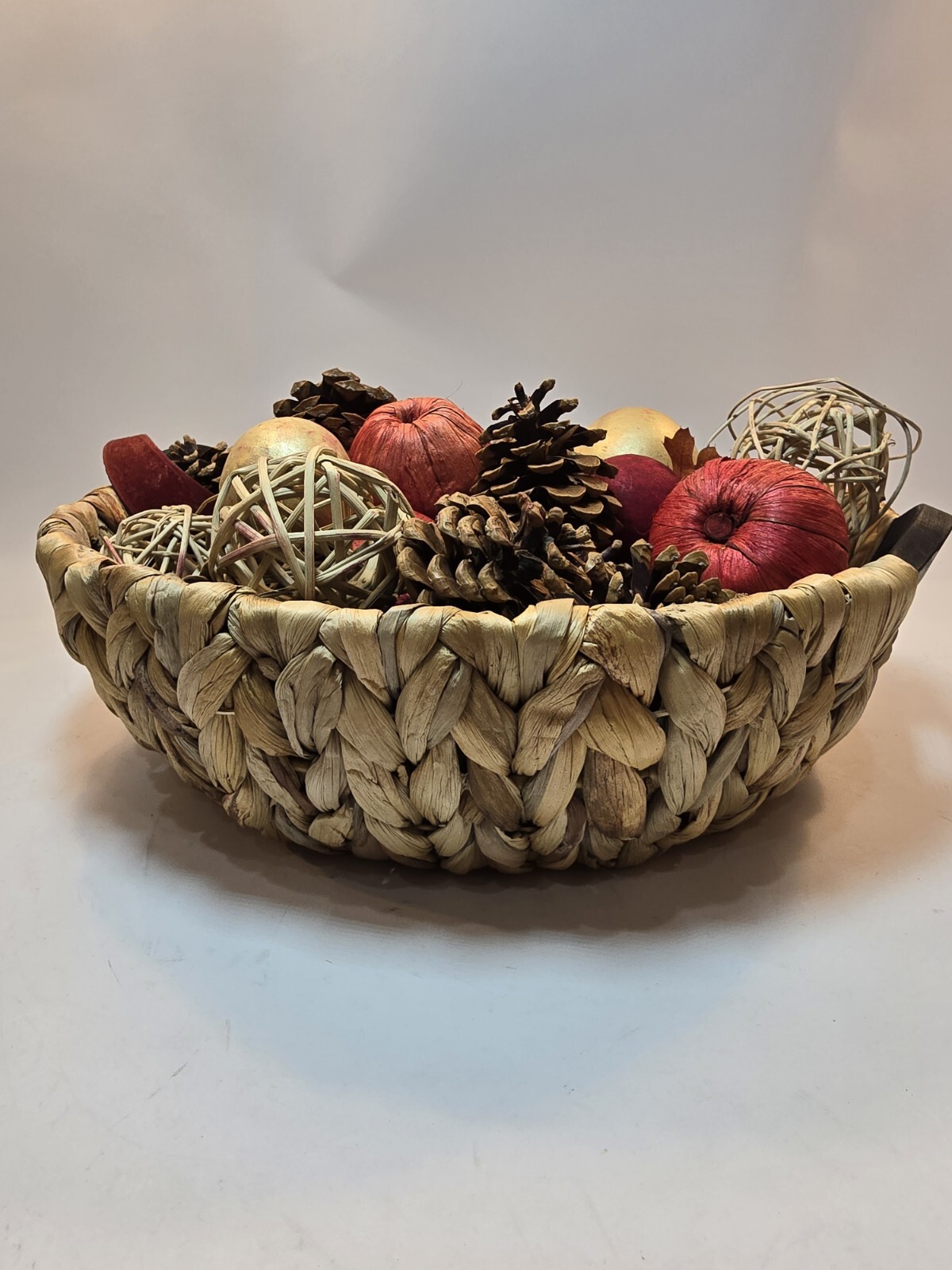 Rustic Forest Jumbo Artificial Bowl Filler w/basket Holiday Decor Potpourri