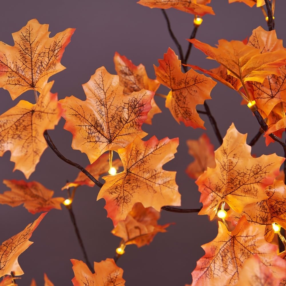 6FT 120LED Lighted Maple Tree – Warm White Fall Decor for Indoor/Outdoor Use, Or