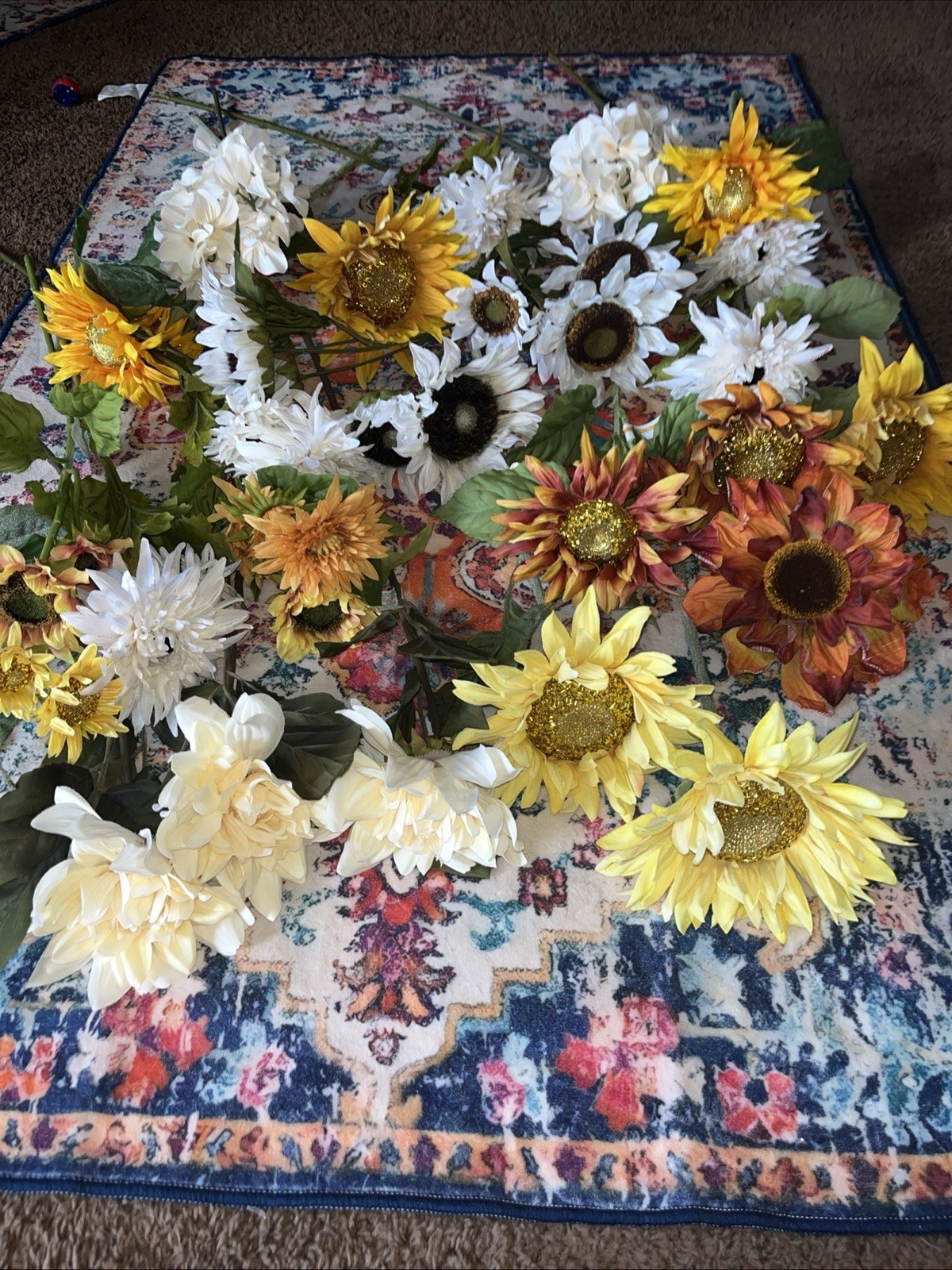 25 Stems Ashland Faux Sunflowers Etc artifical Crafters Fall NWT $230+msrp