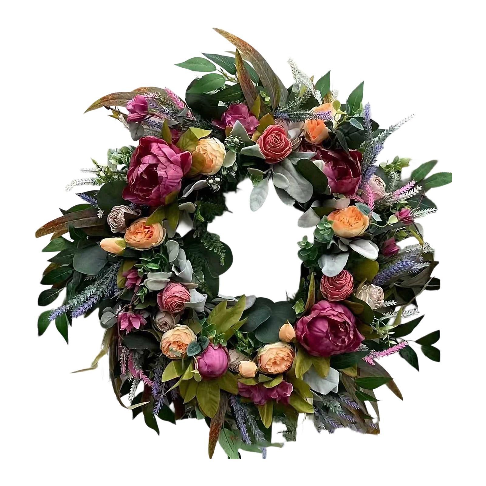 Spring Summer Wreath Door Hanging Garland 17.72inch Indoor Outdoor Ornament