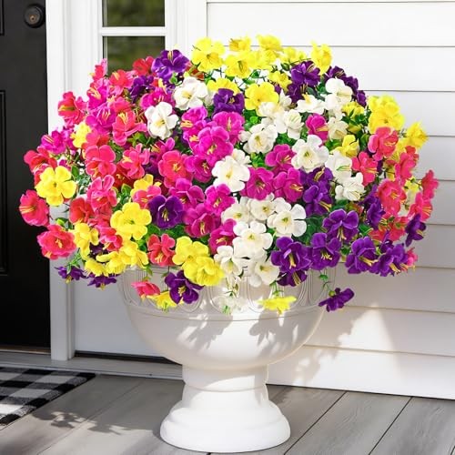 Look Real Artificial Flowers for 12 Bundles Fushia&purple&red&yellow&rose Red