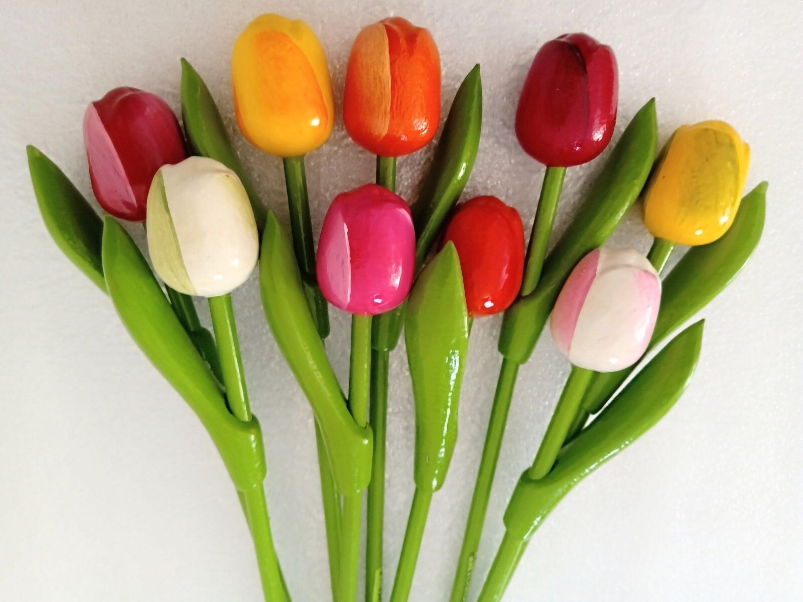 9 Wooden tulips Holland flowers tulip Gift Mother Wedding Friend Wife Christmas