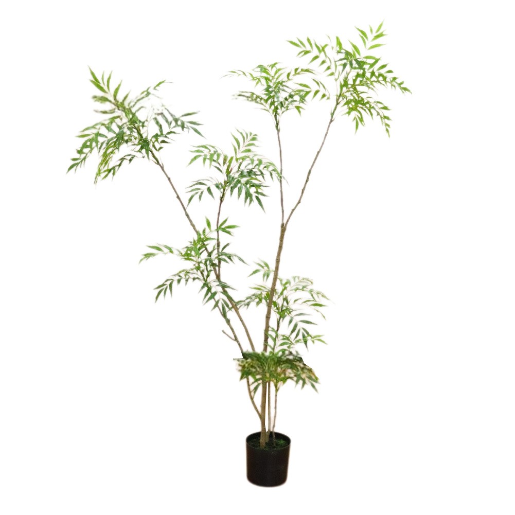 5.9FT Artificial Mahonia Fortunei Tree Plants With Planter For Home Office Decor