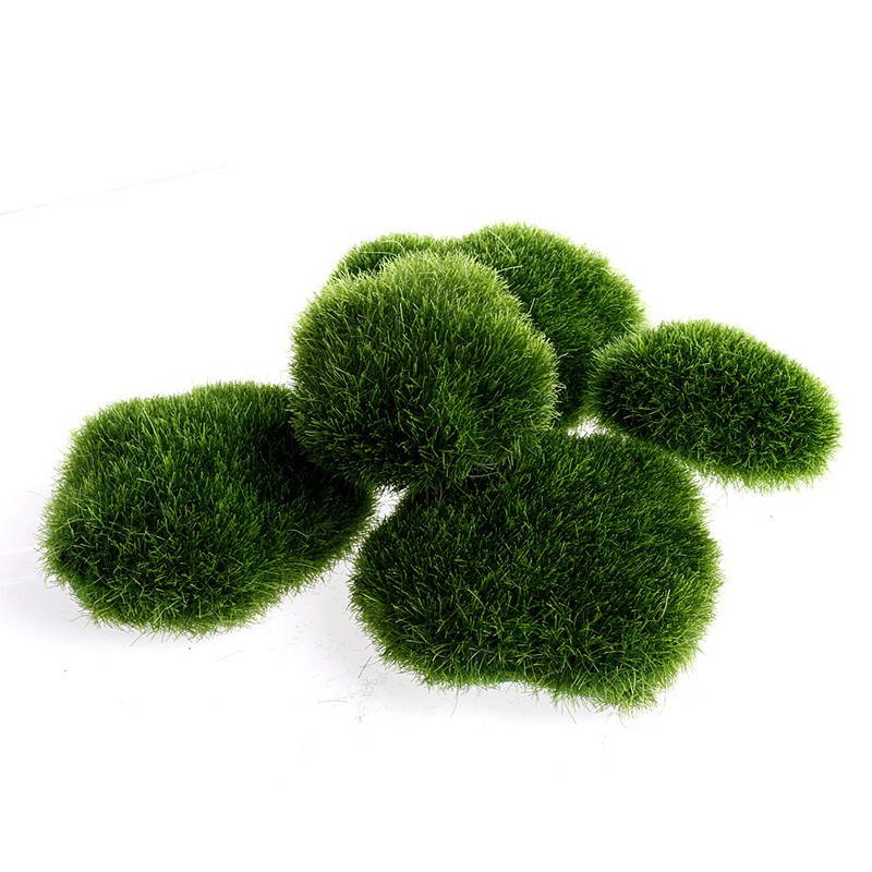 5pcs Artificial Moss Rock Fake Green Moss Stone for Garden Decor Pot Decoration