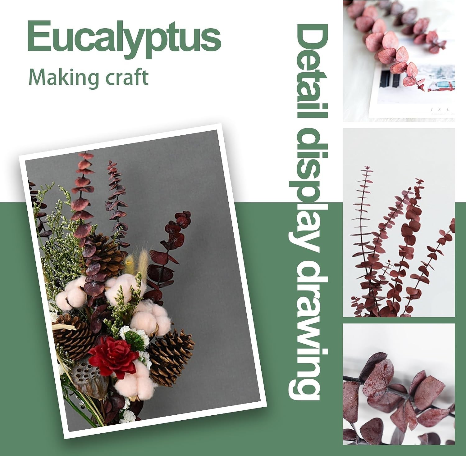 20Pcs Dried Eucalyptus Stems – Red, Real Long Eucalyptus, Dried Flowers for V…