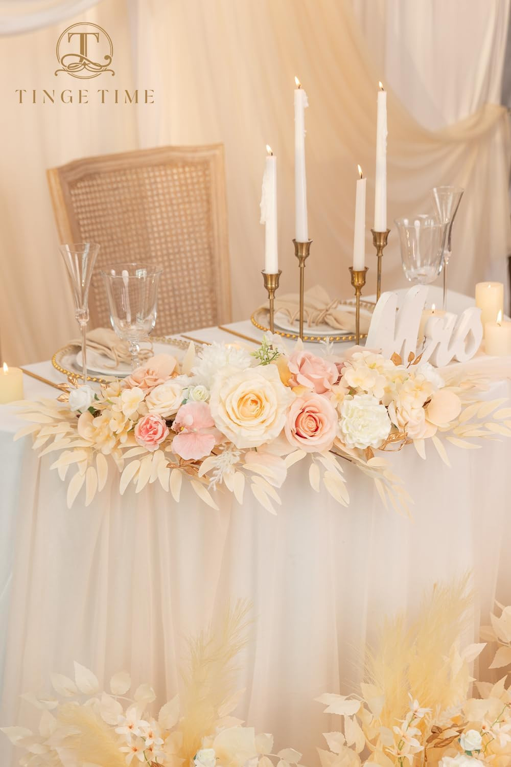 Champagne Pink Flower Garlands – 2 PCS Eucalyptus for Wedding & Home Decor