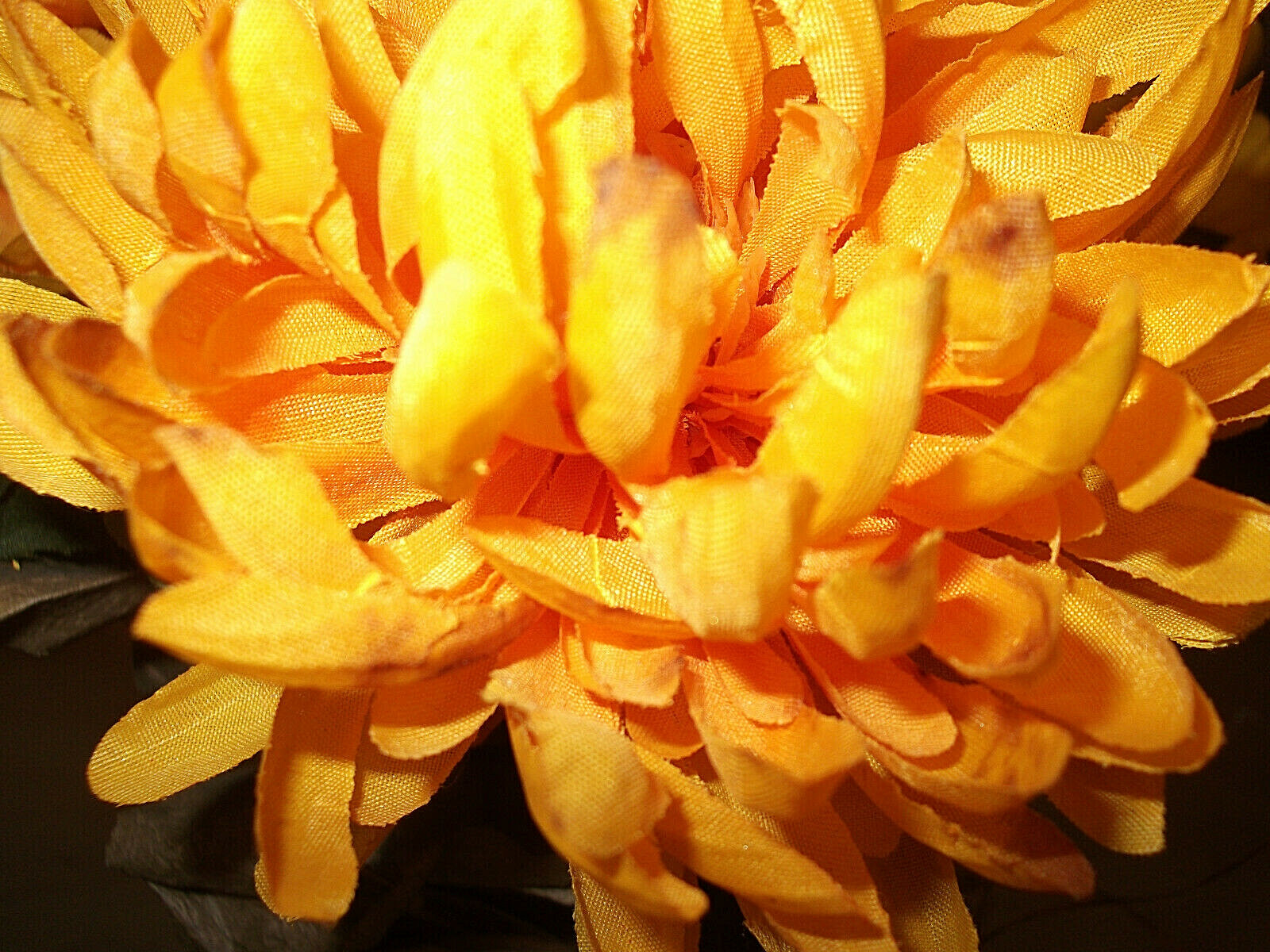 Lot 3 AS IS 16″ Faux Orange 8 MUM Flower Blossoms AUTUMN FALL Covered POT Decor