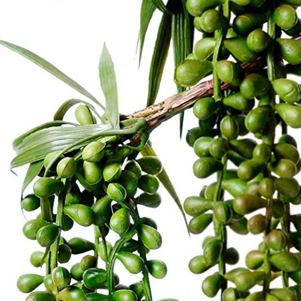 3 PCS Artificial Succulent Plants Hanging String Pearls Fake 13.7 Inch Green
