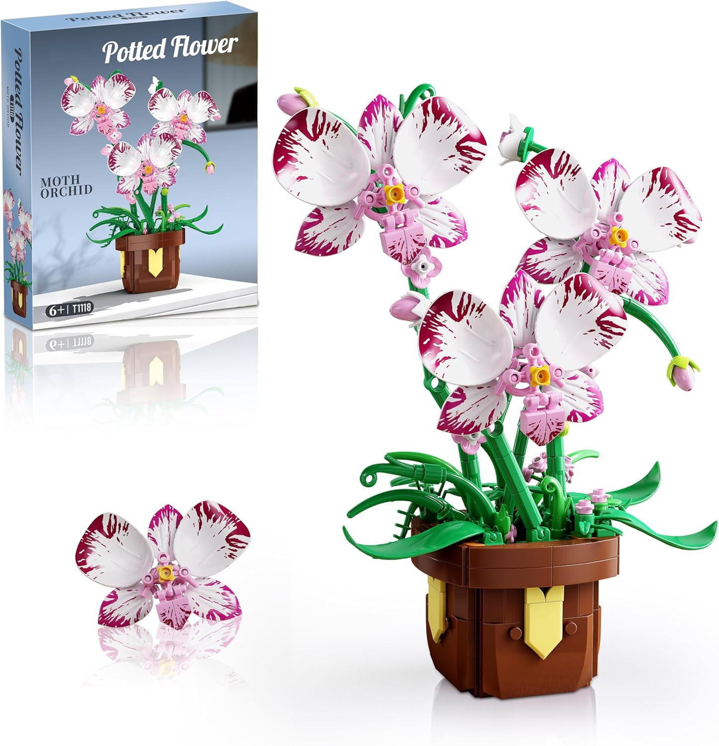 Flowers Botanicals Orchid Building Set – Artificial Flower Building Blocks for A