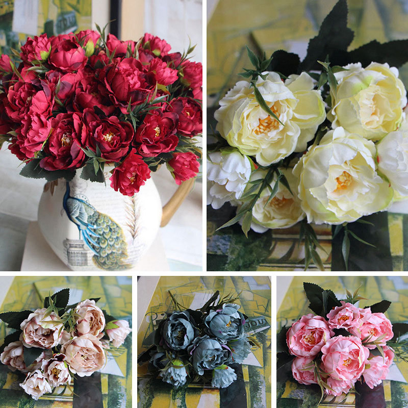 Artificial Peony Flower For Wedding Party Home Decor Fake Flowers Bridal Bouquet