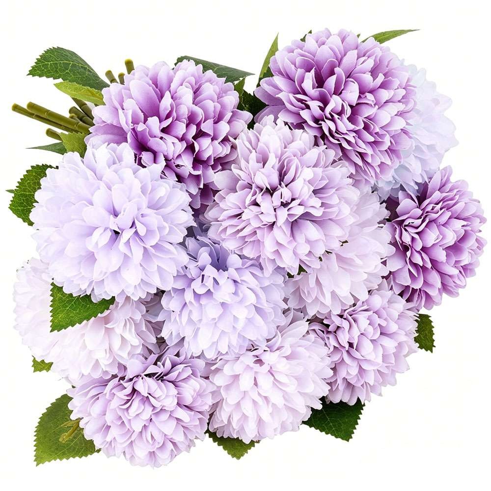 12-Head Artificial Chrysanthemum Silk Flowers Bouquet Wedding Floral Home Decor