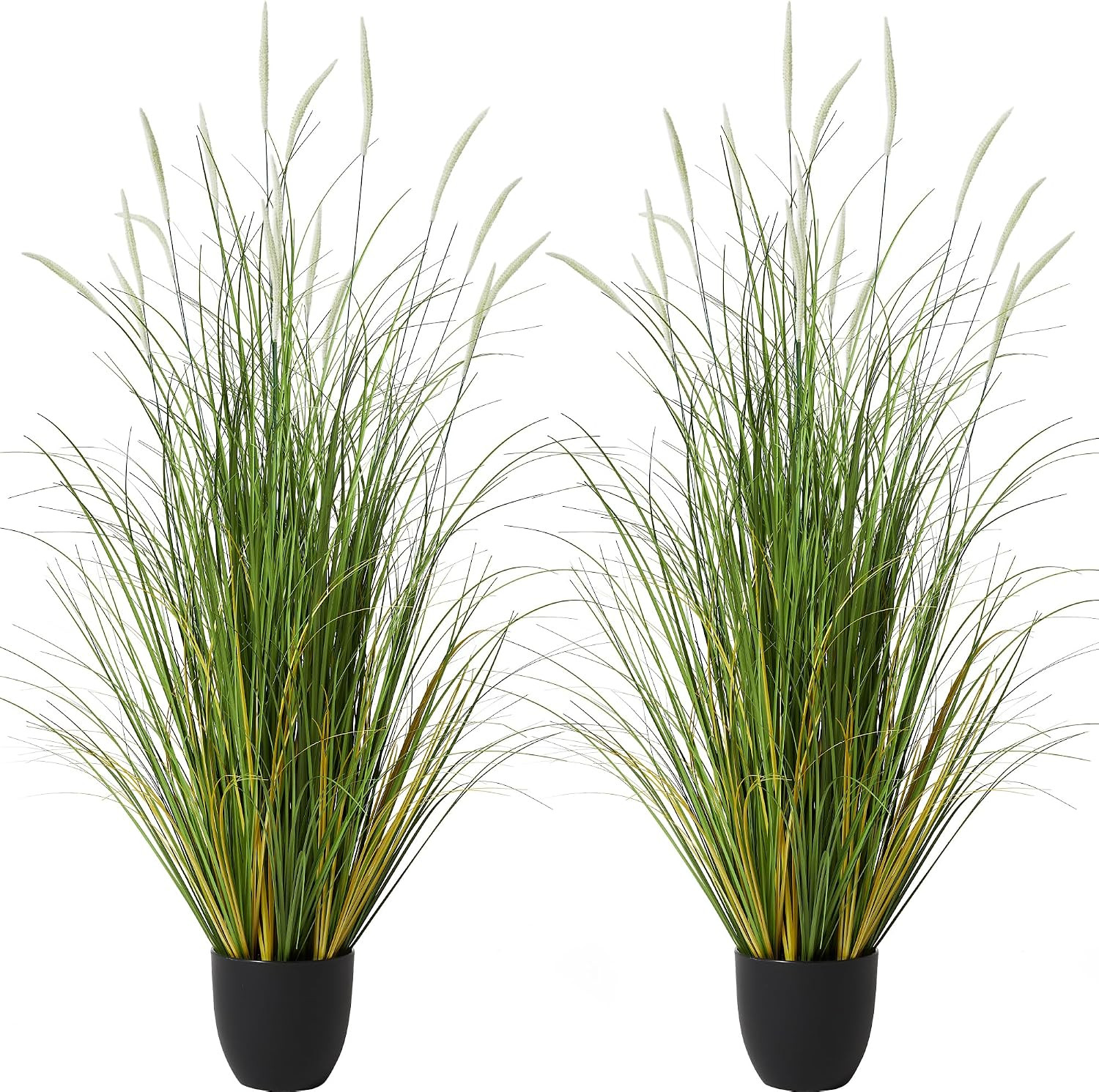 4Ft 2-Pack Artificial Cattail Reed Grass, 47.2’’ Artificial Indoor Outdoor Fake