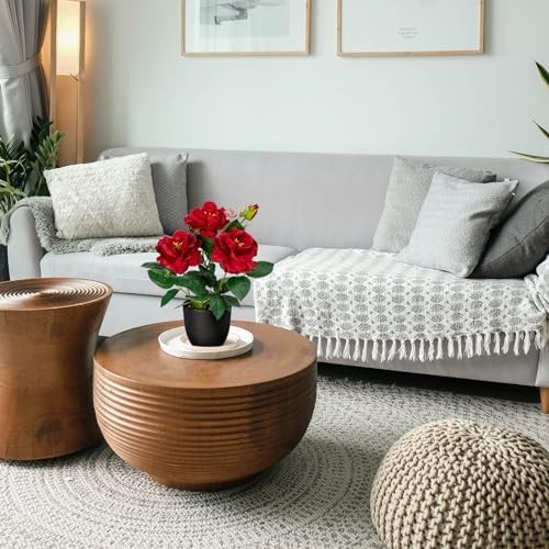 Artificial Plants & Flowers with Vase Red Roses Artificial Flowers Small Potted