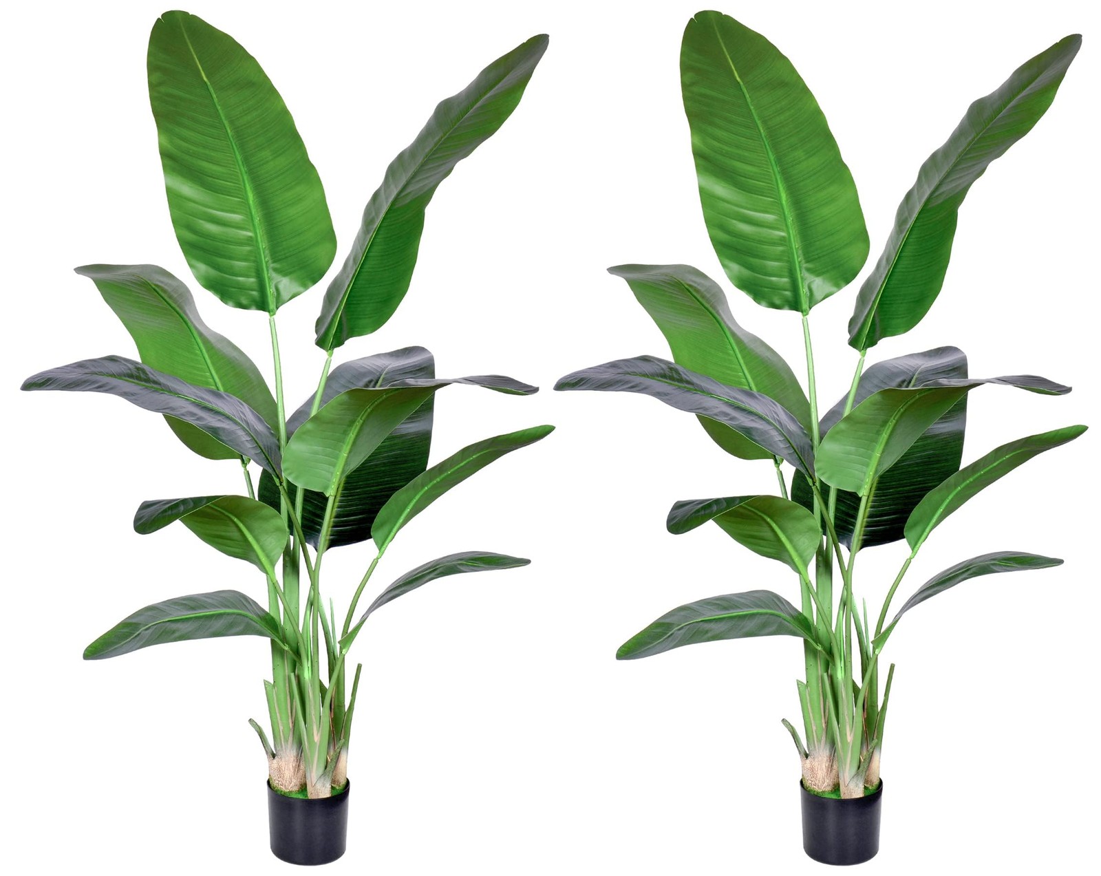2Packs 5FT Artificial Bird of Paradise Plant,Faux Palm Tree Potted Plant with…