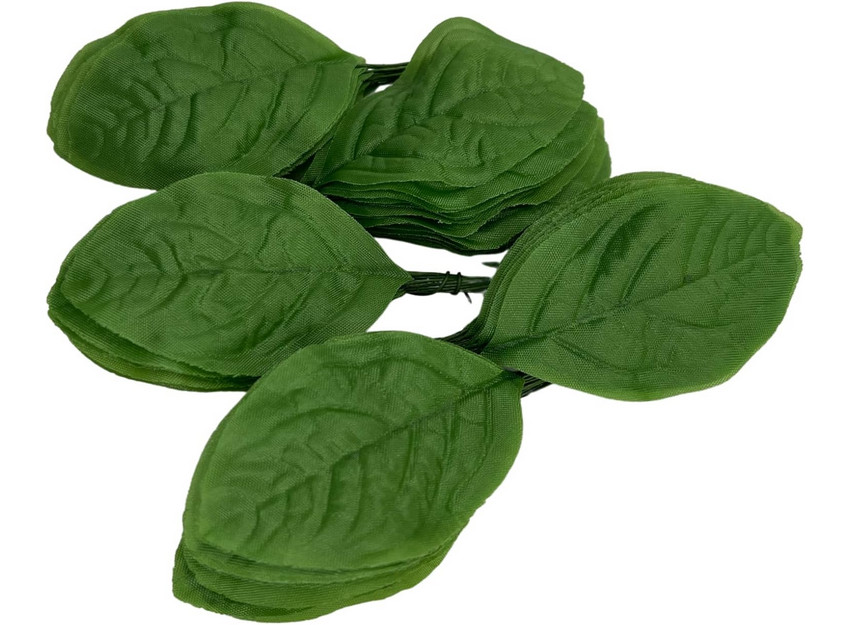 Fake Leaves Jasmine Leaves Fabric Artificial Leaf with Wire Stem Clips Size#1