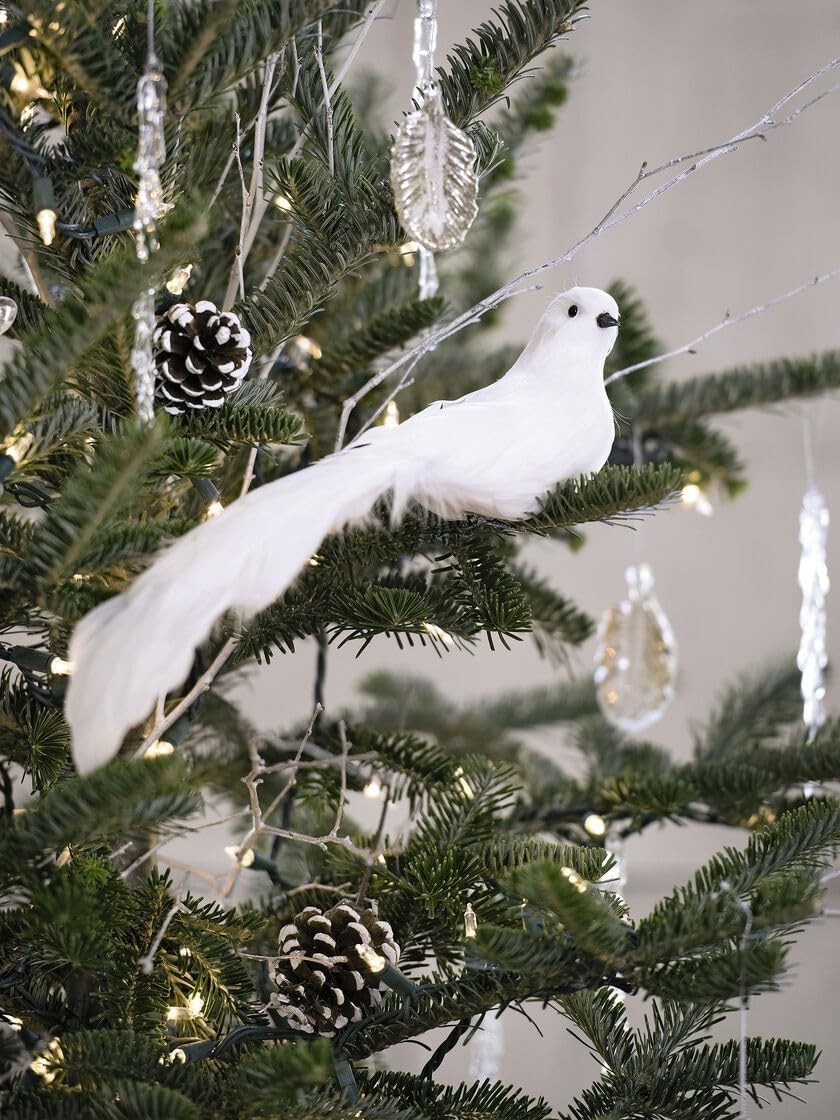 Artificial Birds, 12 Pcs Artificial White Doves Simulation Foam White Feather…