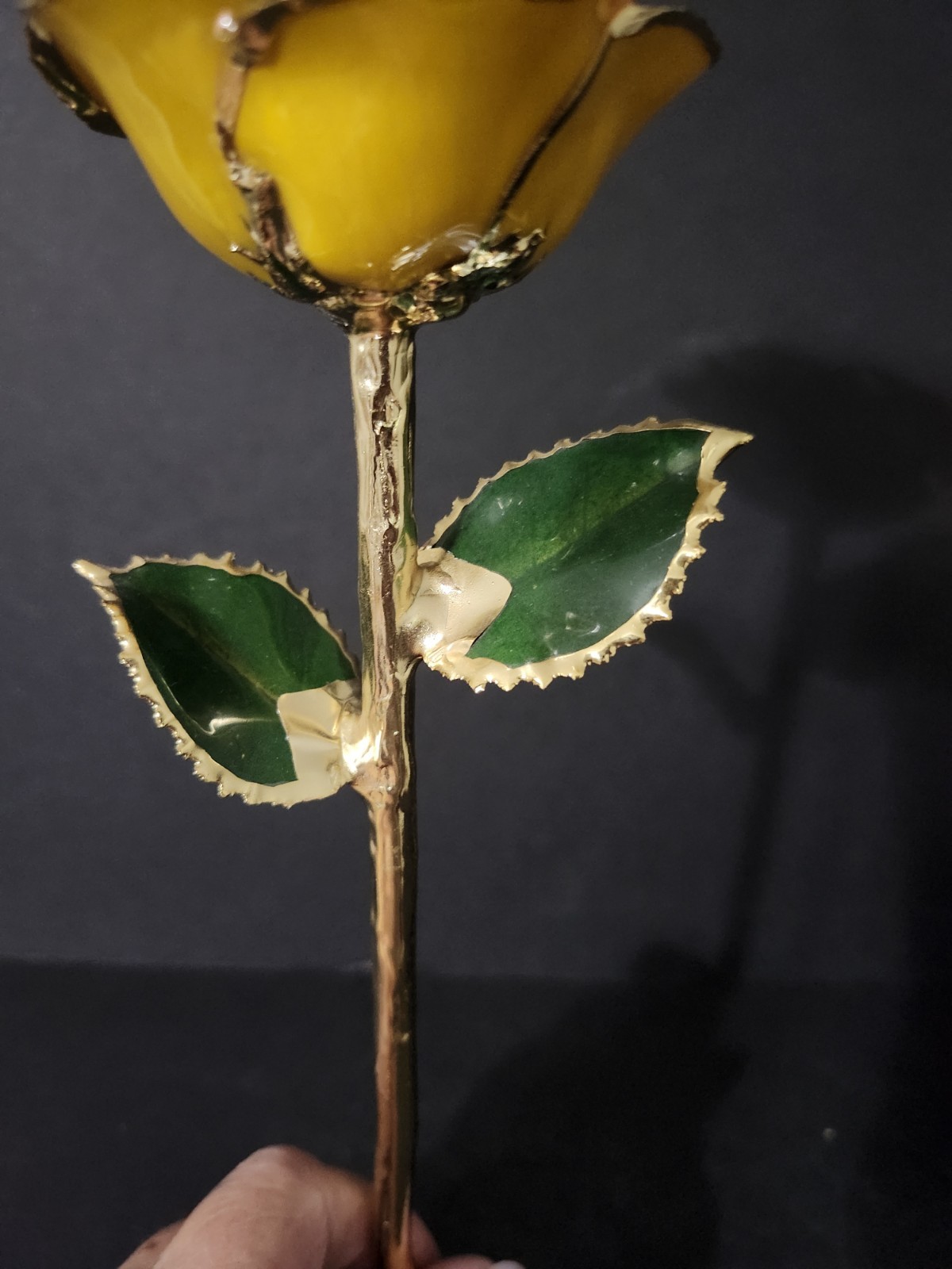 Vintage Real Yellow Rose 24K Gold Dipped Rose Preserved Flower