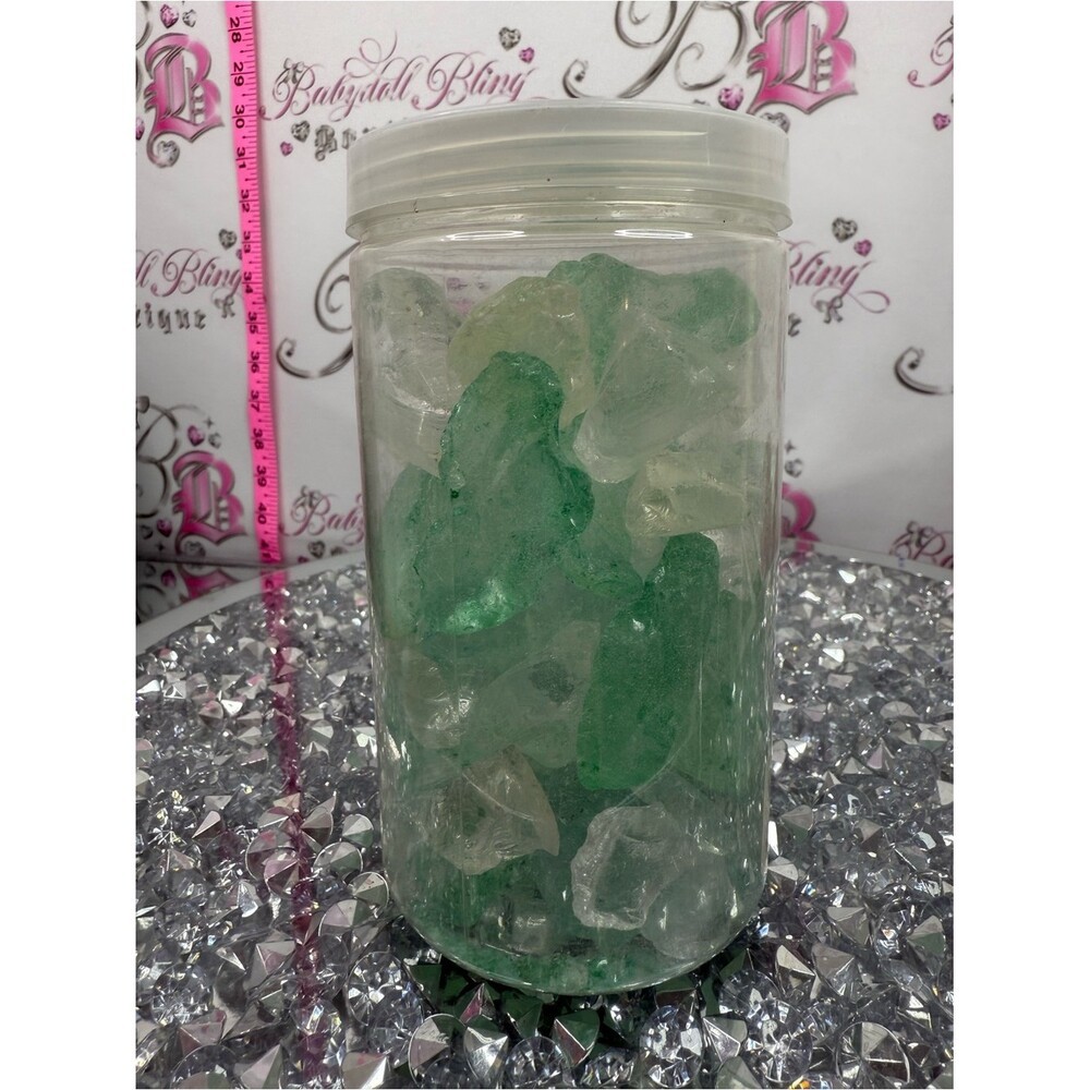 Ashland decorative filler sea Green and Clear Decorative Glass Nuggets Jar