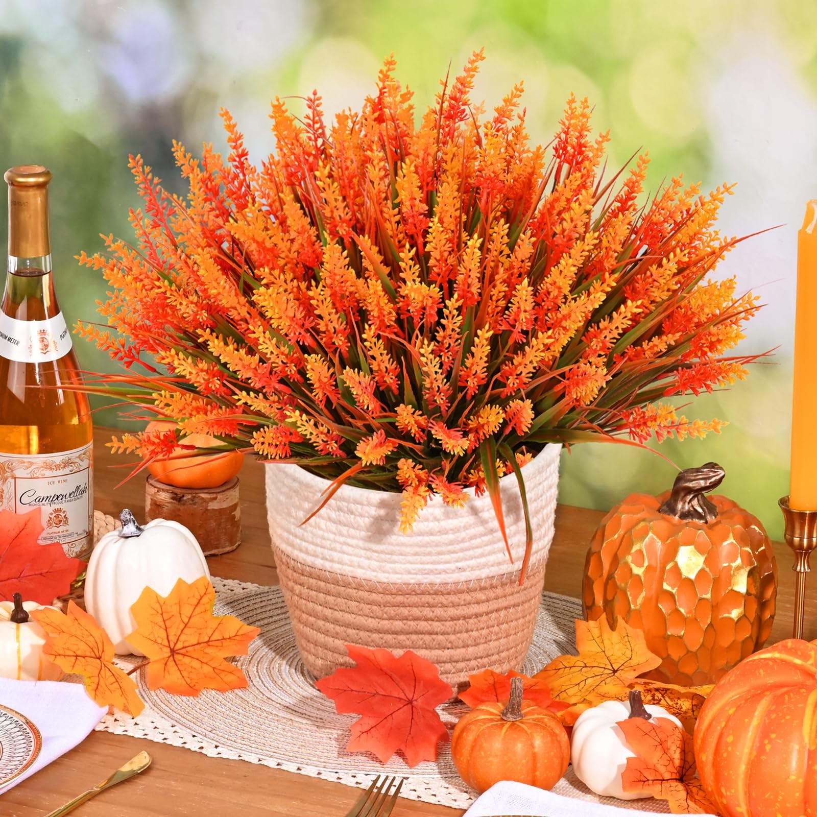 Fake Mums Fall Decor, 36 Bundles UV Resistant Faux Mums for Outdoor Planters,…