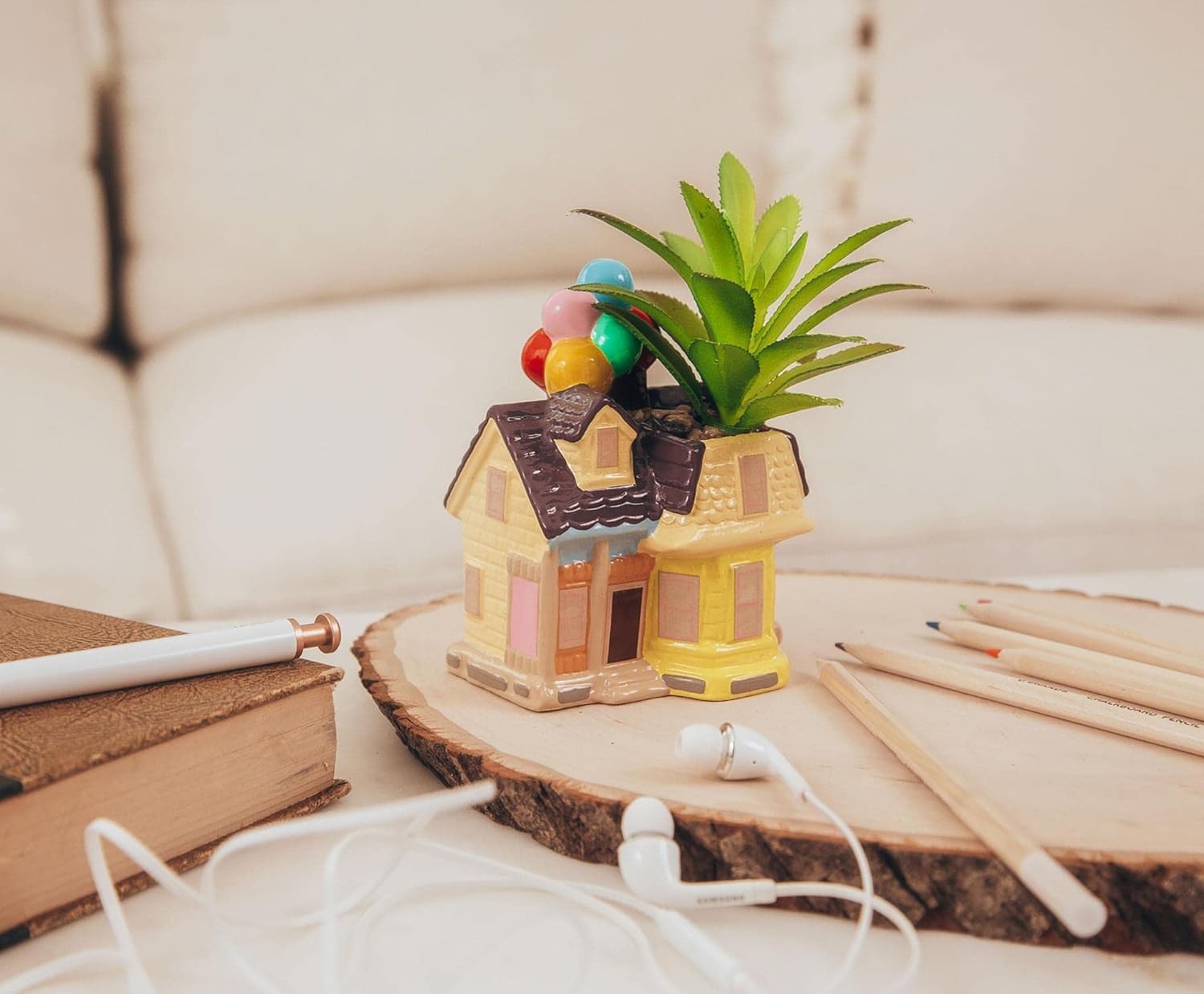 Disney and Pixar Up House 5-Inch Ceramic Mini Planter with Artificial Succulent