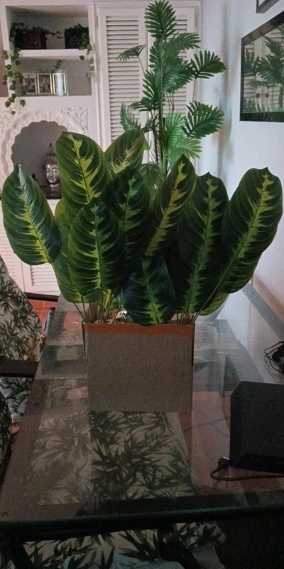 Large Artificial Tropical Plant Real Touch Palm Leaves For Home Indoor Decor