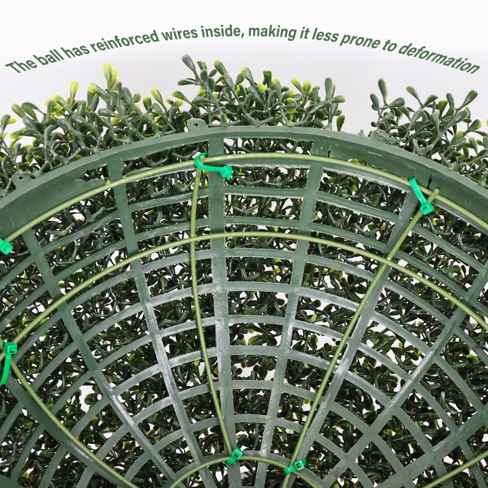 18.5 Inch Topiary Balls Artificial Faux Boxwood Plants Green Decorative Spheres