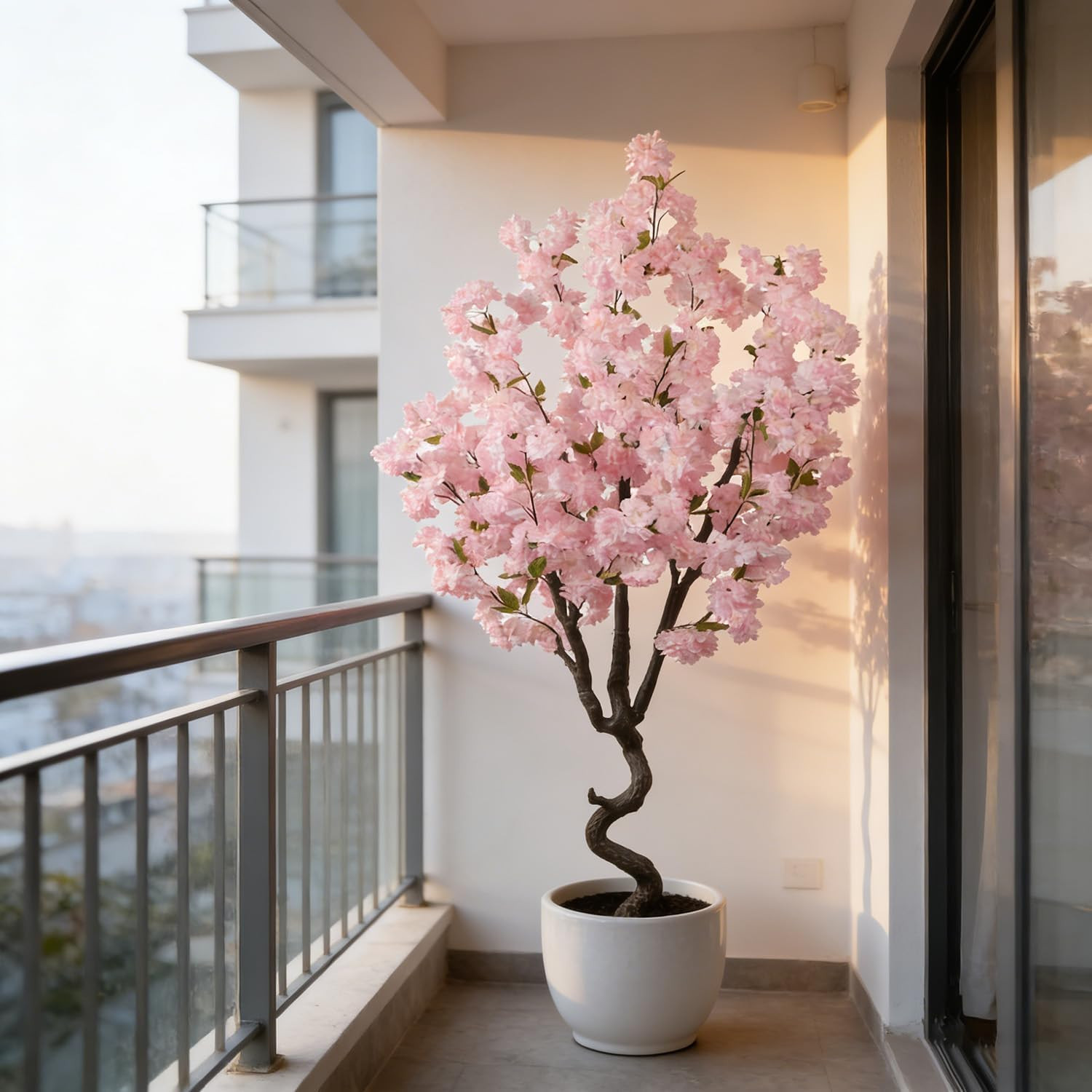 6FT Artificial Pink Cherry Blossom Tree – Faux Floral Decor for Home & Garden