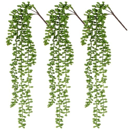 Fake Hanging Plants Artificial Decor – 3PCS String of Pearls Plant Artificial