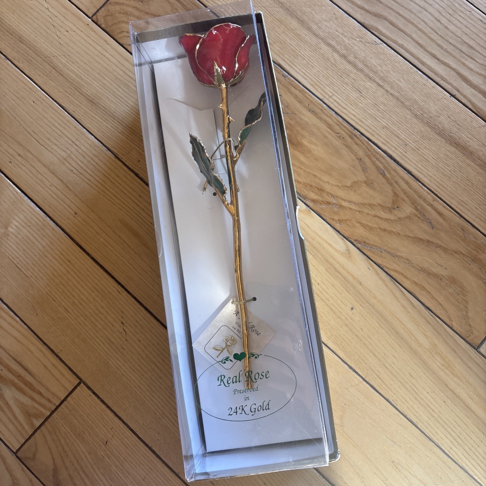 Real Red Rose Preserved In 24K Gold Flower Gifts – Beautiful Floral Display