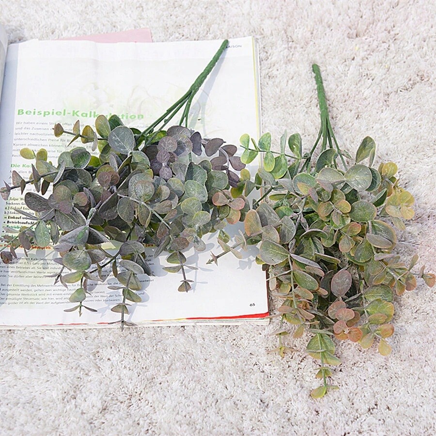 Artificial Plant Leaves Green Eucalyptus Branch for Christmas Wedding Home Decor
