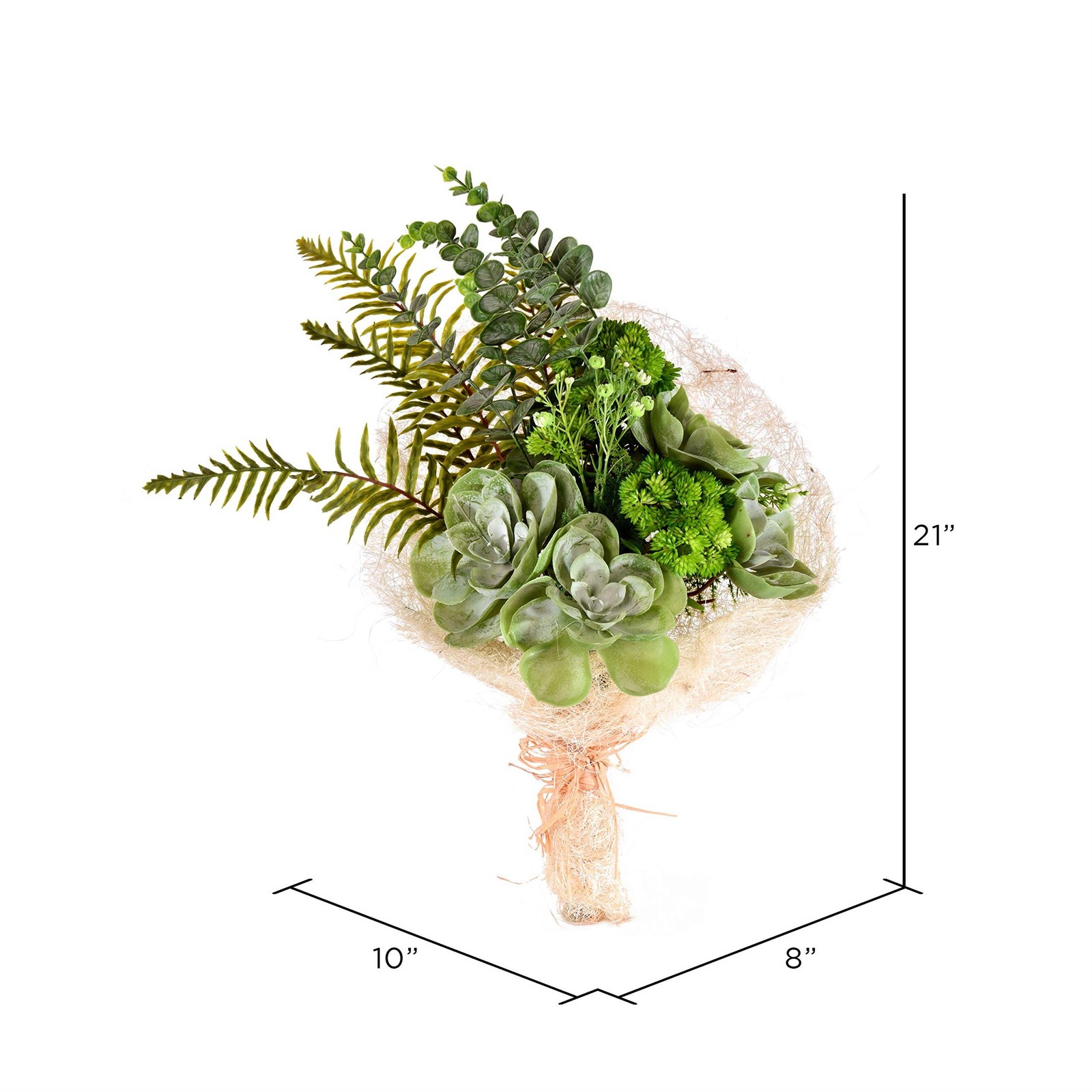 Vickerman 21″ Contemporary Plastic Artificial Succulent Bouquet in Green
