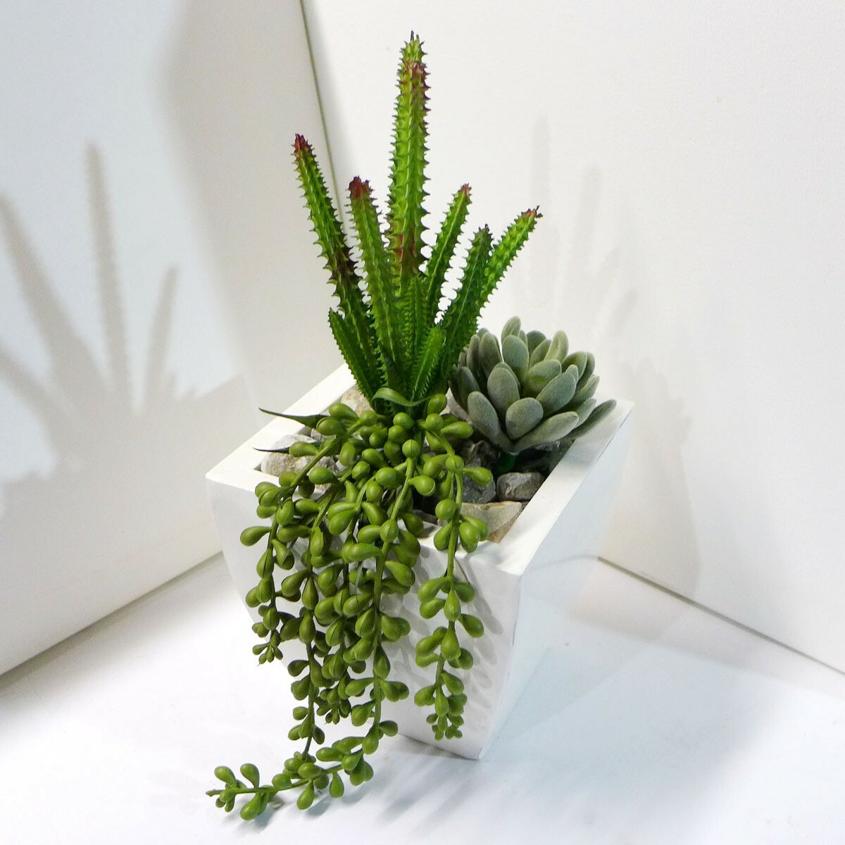 3 Pcs Artificial Plants Mini Cactus Flocking Succulents (#107)