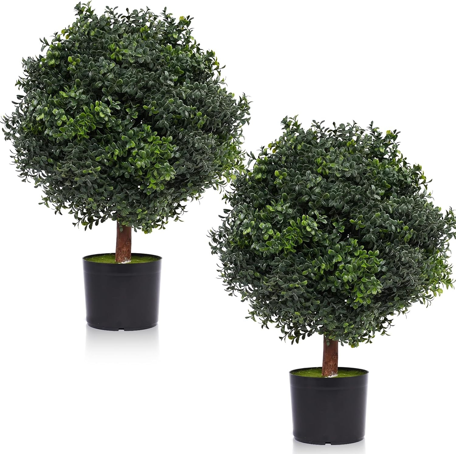 2ft Outdoor Artificial Boxwood Ball Topiary Bushes – Potted Plants by Bagari