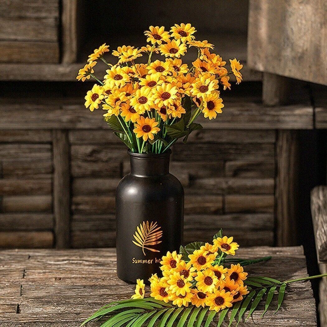 Artificial Sunflower Bunch Bouquet Flowers Plants Silk Floral Ivy Wedding Rose
